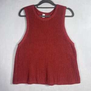 Old Navy Womens XL Terracotta Cotton Shaker Stitch Knit Sleeveless Sweater Tank